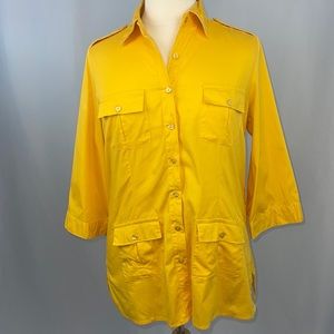 She’s Cool button up, 3/4 sleeve, slits on side top - 1X